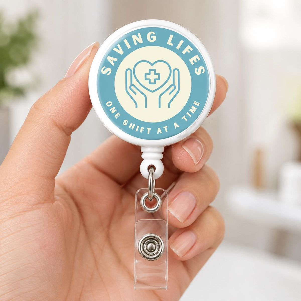 Nurse Badge Reel, Retractable ID Badge Holder, Nurse Life Badge Clip, Cute Nursing Badge Reel for Scrubs, Nurse gifts, Custom badge reel