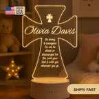 Personalized Cross Night Light, Custom Name Baptism Gift, Christian Nursery Decor, Christening Keepsake for Baby Boy or Girl