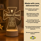 Personalized Cross Night Light, Custom Name Baptism Gift, Christian Nursery Decor, Christening Keepsake for Baby Boy or Girl