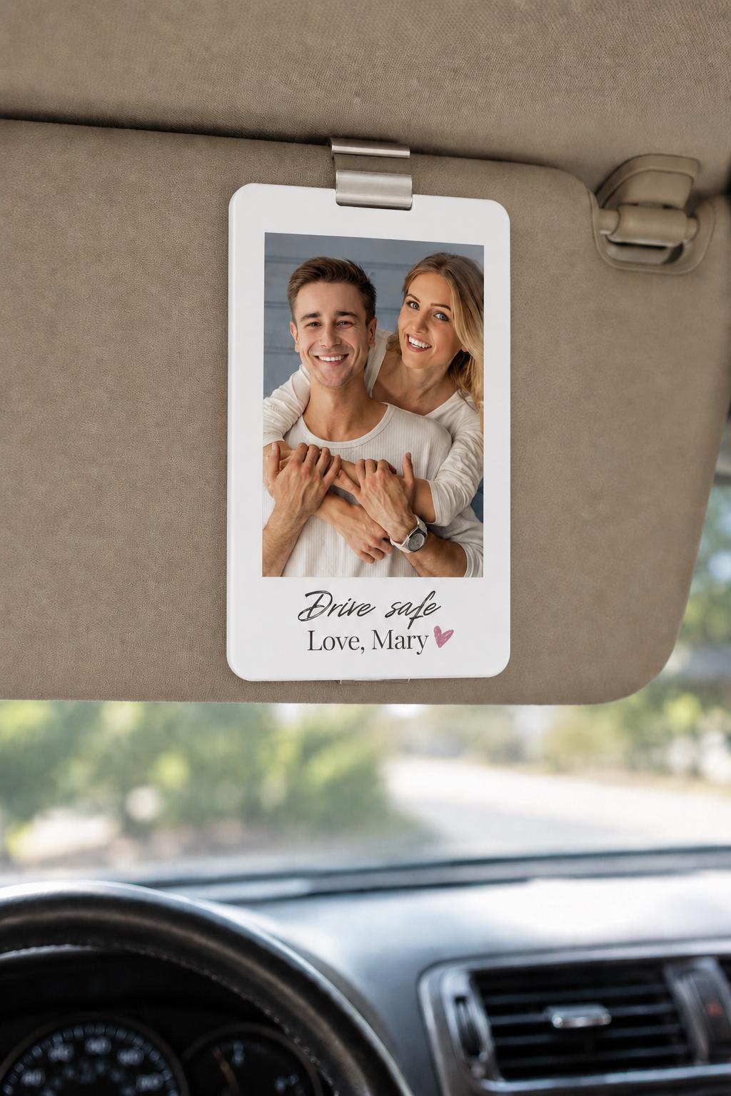 Drive Safe Car Accessories, Personalized Car Decor, Custom Photo Car Visor Clip, Acrylic Driver Gift, Car Charm, Husband Gift, Gifts for him