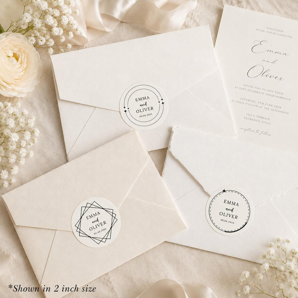 Personalized Wedding Stickers, Wedding Favor Labels, Envelope Seal, Gift Box Sticker, Wedding Date Label