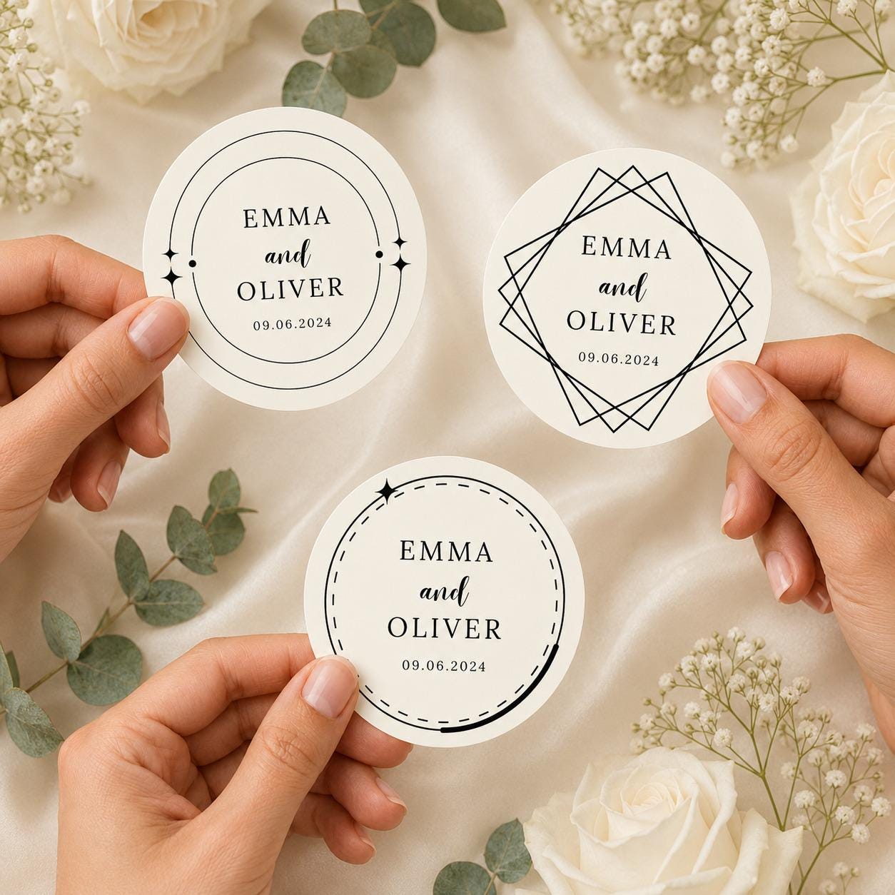 Personalized Wedding Stickers, Wedding Favor Labels, Envelope Seal, Gift Box Sticker, Wedding Date Label