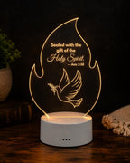 Holy Spirit Acrylic LED Lamp, Confirmation Gift, Catholic Night Light, Baptism Gift, Religious Christian Decor, Faith Gift for Kids
