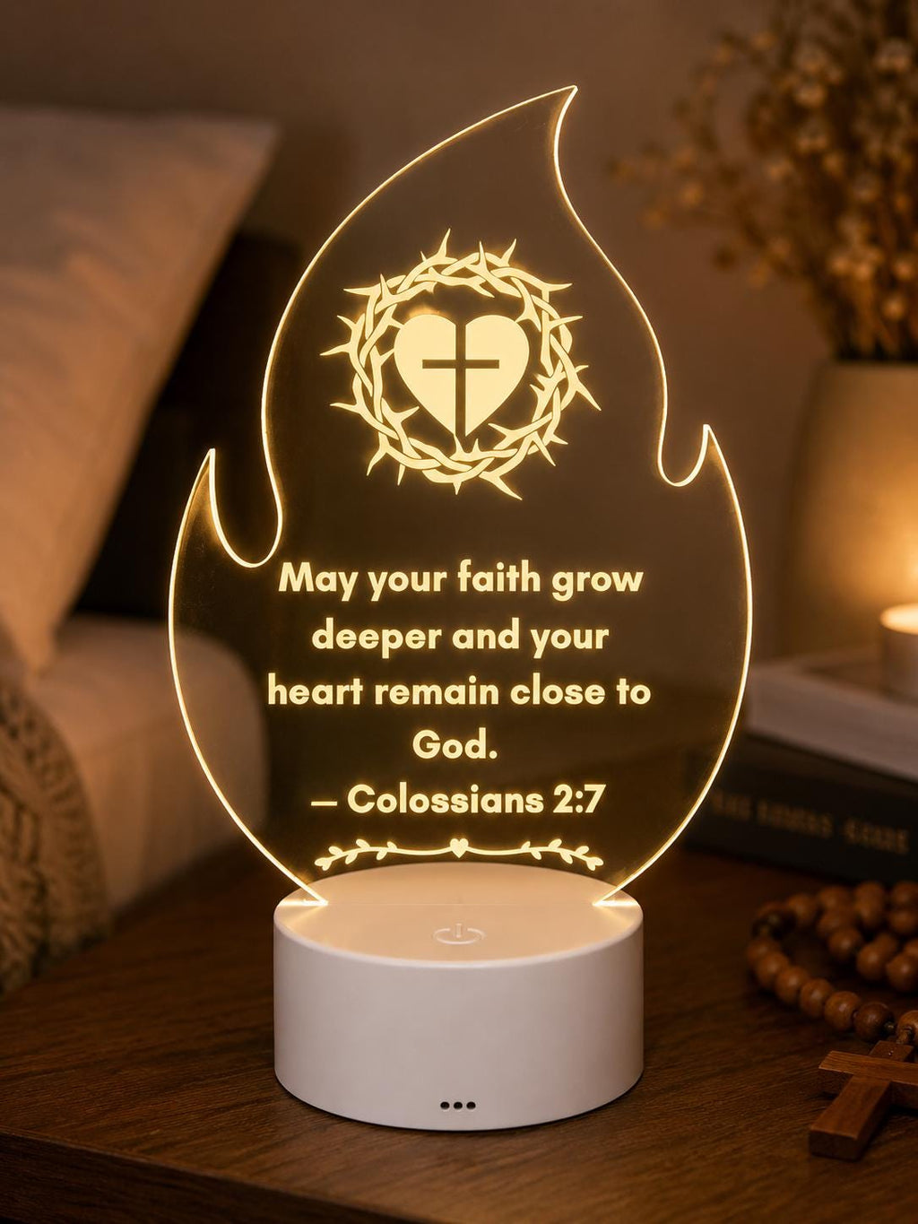Holy Spirit Acrylic LED Lamp, Confirmation Gift, Catholic Night Light, Baptism Gift, Religious Christian Decor, Faith Gift for Kids