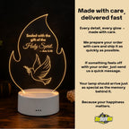 Holy Spirit Acrylic LED Lamp, Confirmation Gift, Catholic Night Light, Baptism Gift, Religious Christian Decor, Faith Gift for Kids
