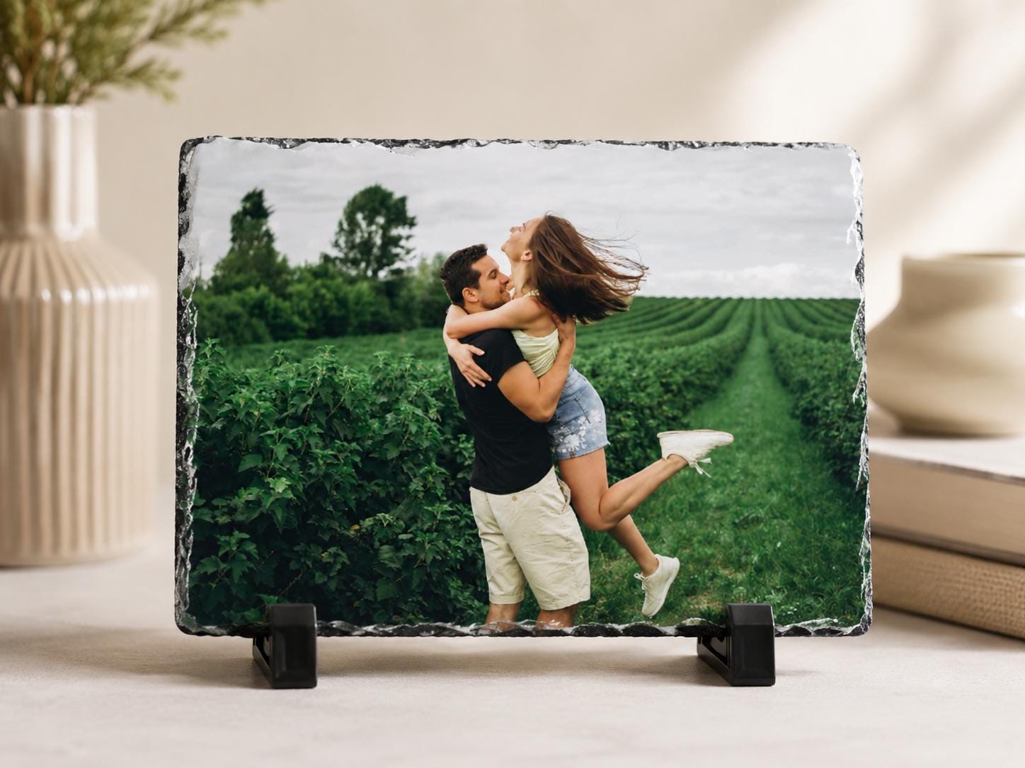 Custom Photo Slate Plaque,Personalized Stone Picture Frame, Gift for him her,Personalized Wedding Photo Slate Plaque, Custom Couple Keepsake