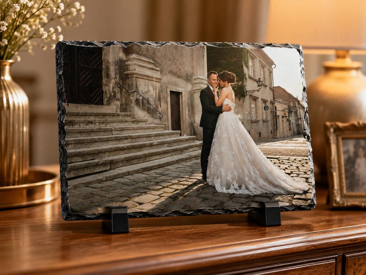 Custom Photo Slate Plaque,Personalized Stone Picture Frame, Gift for him her,Personalized Wedding Photo Slate Plaque, Custom Couple Keepsake