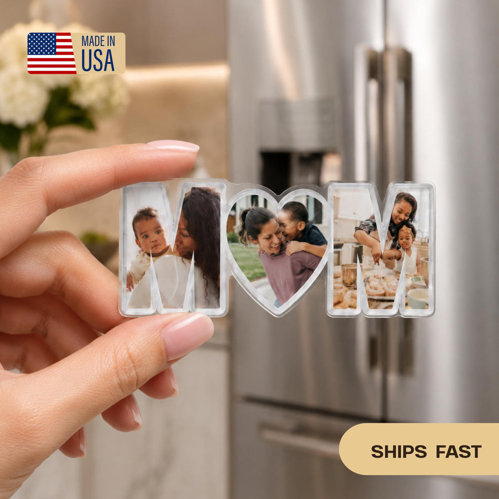 Custom Mom Photo Magnet, Personalized Acrylic Fridge Magnet, Mother’s Day Gift for Mom, Gift for Her, Custom Magnets