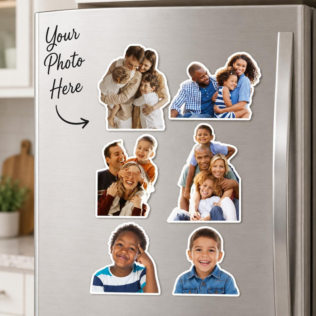 Personalized Acrylic Photo Magnet, Custom Cutout Fridge Magnet, Family Picture Gift, Refrigerator Decor