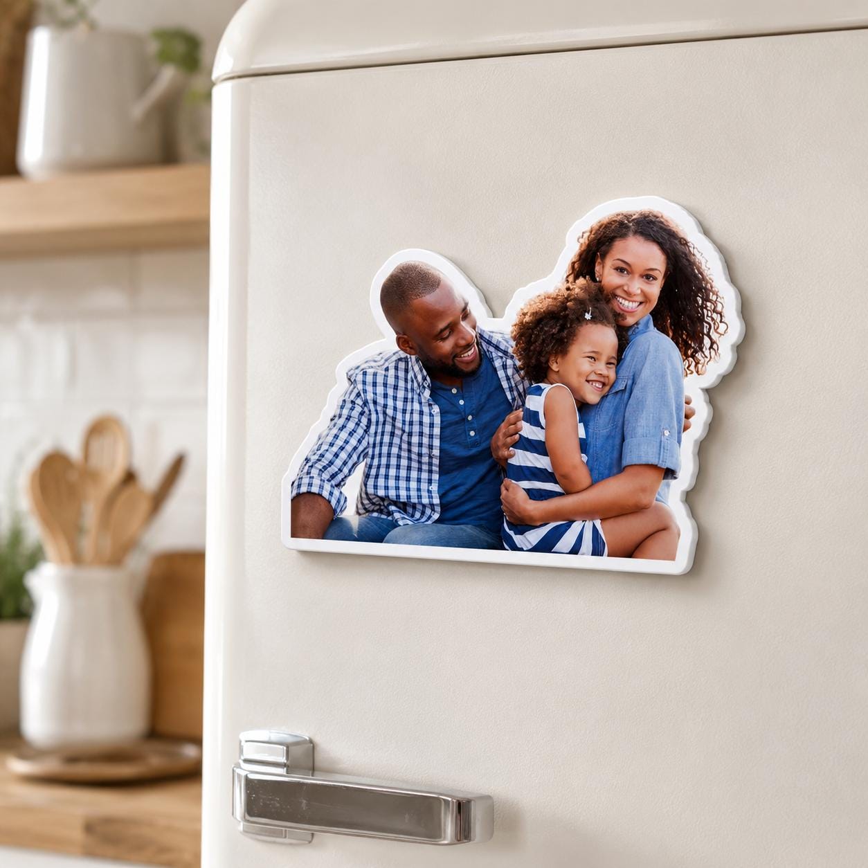 Personalized Acrylic Photo Magnet, Custom Cutout Fridge Magnet, Family Picture Gift, Refrigerator Decor