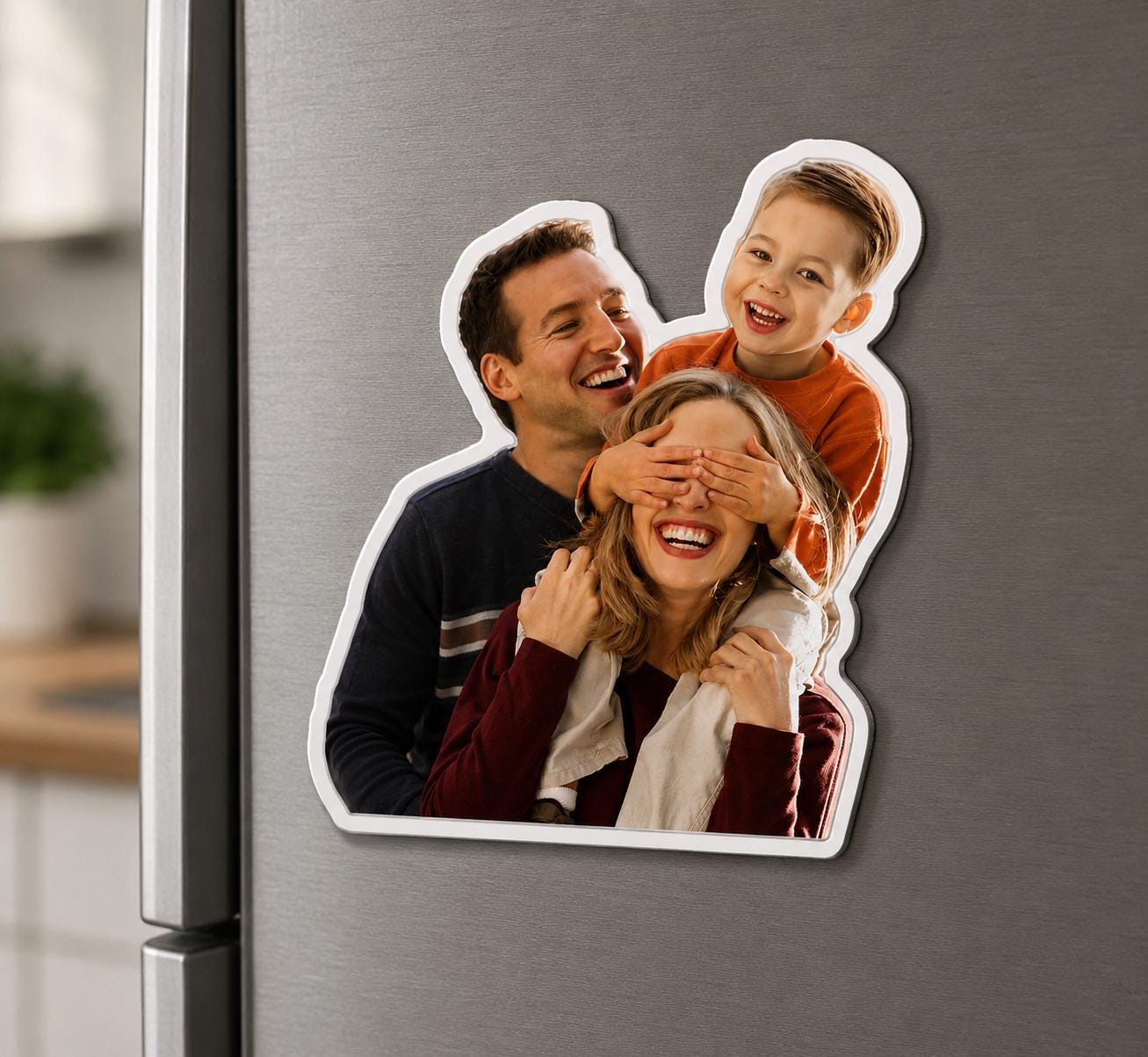 Personalized Acrylic Photo Magnet, Custom Cutout Fridge Magnet, Family Picture Gift, Refrigerator Decor