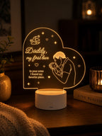 Personalized First Father’s Day Acrylic LED Night Light, Custom Dad Gift From Baby