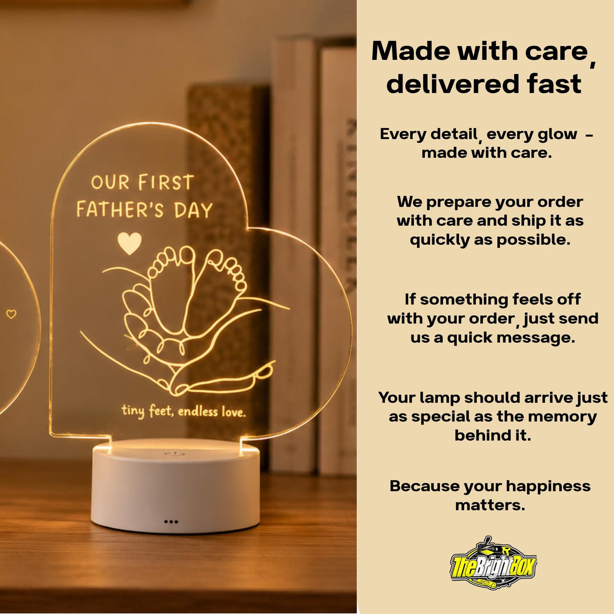 Personalized First Father’s Day Acrylic LED Night Light, Custom Dad Gift From Baby