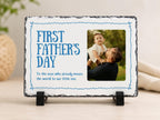 First Father’s Day Photo Slate Plaque, Custom Dad Gift From Baby, Personalized Stone Picture Frame, New Dad Keepsake Gift