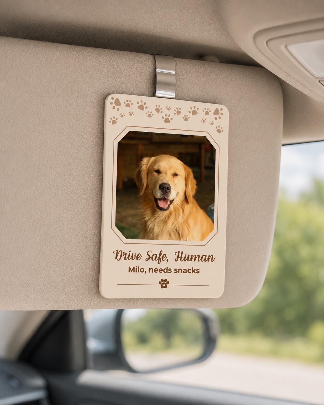 Dog Car Visor Clip, Custom Pet Lover Gift, Personalized Gift, Drive Safe Daddy, Drive Safe Visor Clip,Husband Gift, Anniversary Gift for Her