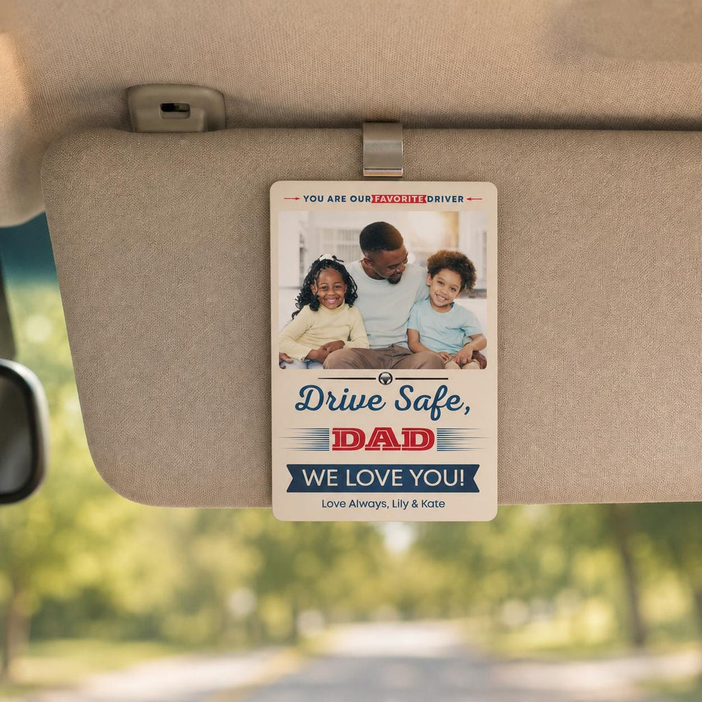 Personalized Car Visor Clip, Custom Photo Gift, Family Photo Car Accessory, Gifts for Him, Gifts for Dad, Personalized Gift, Husband Gift