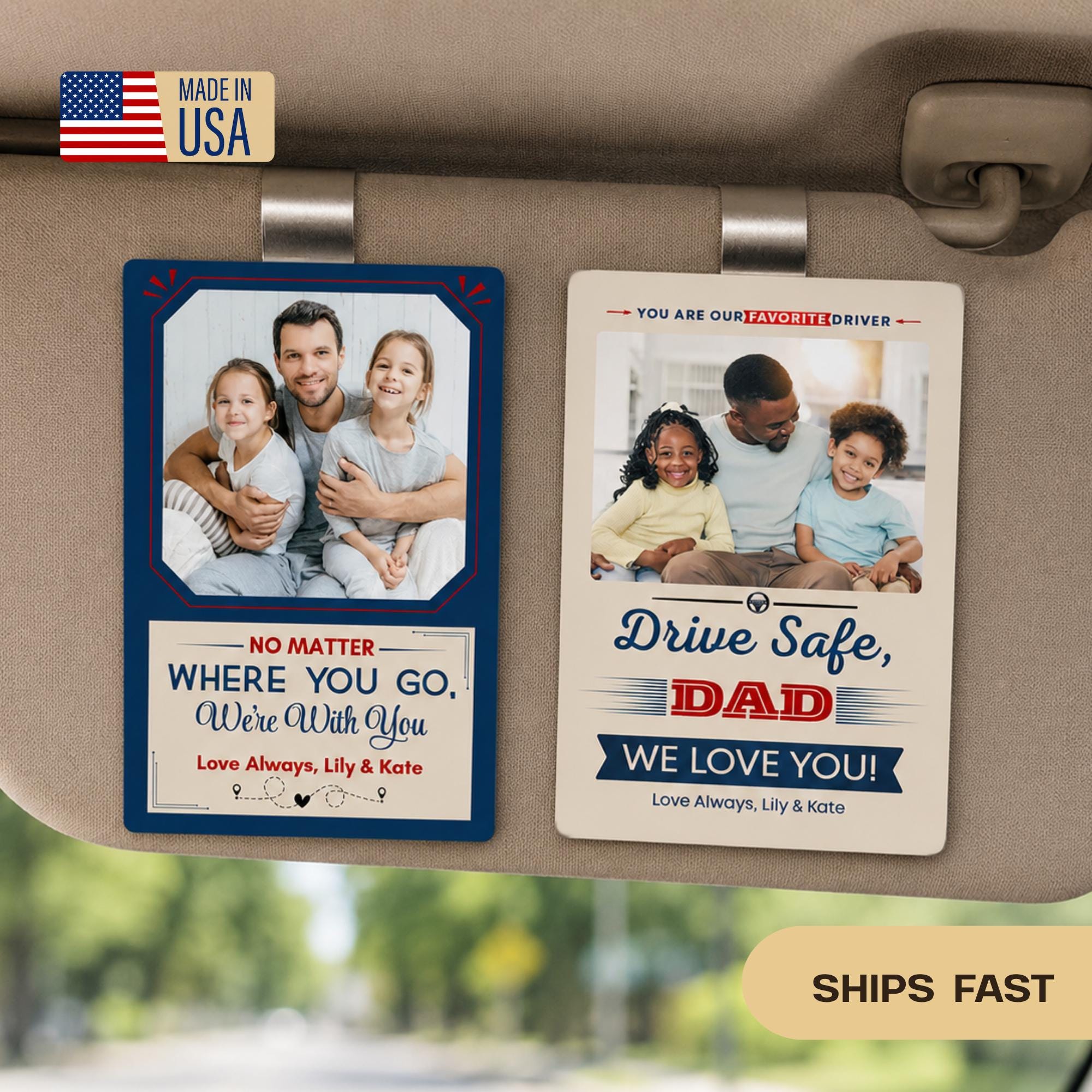 Personalized Car Visor Clip, Custom Photo Gift, Family Photo Car Accessory, Gifts for Him, Gifts for Dad, Personalized Gift, Husband Gift