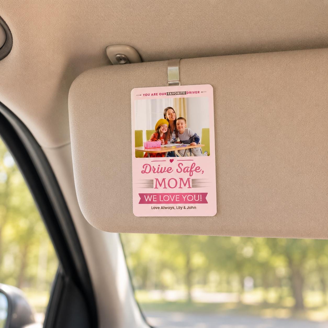 Personalized Car Visor Photo Clip, Custom Photo Gift, Family Photo Car Accessory, Gifts for Her, Gifts for Mom, Personalized Gift
