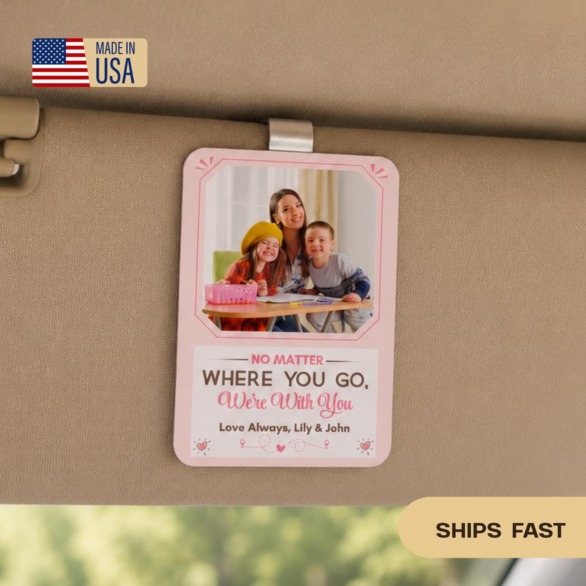 Personalized Car Visor Photo Clip, Custom Photo Gift, Family Photo Car Accessory, Gifts for Her, Gifts for Mom, Personalized Gift