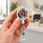 Custom badge reel, Custom Photo Badge Reel, Personalized Logo Badge Holder, Retractable ID Badge Reel, Custom Work Badge Clip, Nurse gifts