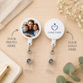 Custom badge reel, Custom Photo Badge Reel, Personalized Logo Badge Holder, Retractable ID Badge Reel, Custom Work Badge Clip, Nurse gifts