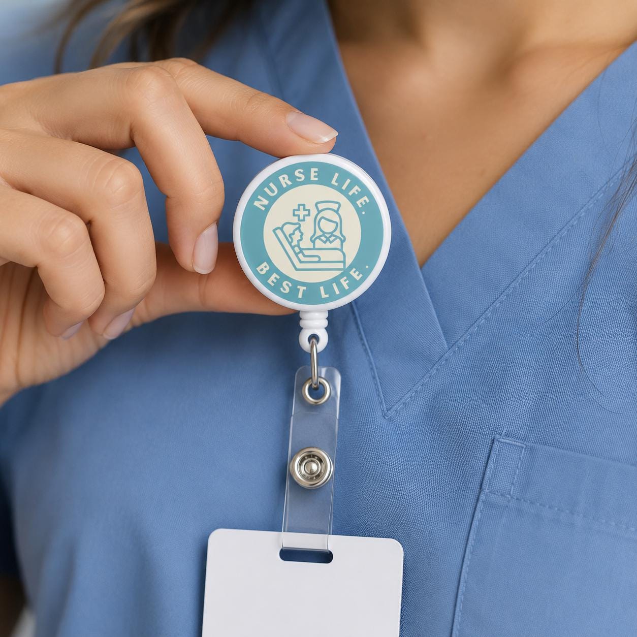 Nurse Badge Reel, Retractable ID Badge Holder, Nurse Life Badge Clip, Cute Nursing Badge Reel for Scrubs, Nurse gifts, Custom badge reel