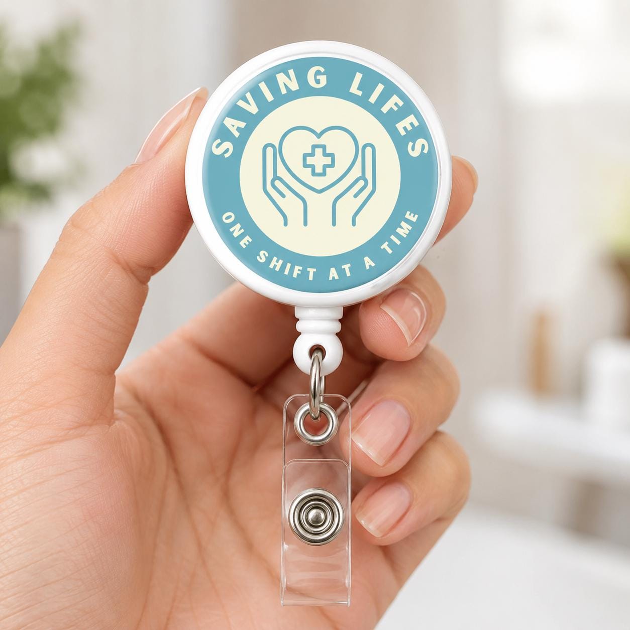 Nurse Badge Reel, Retractable ID Badge Holder, Nurse Life Badge Clip, Cute Nursing Badge Reel for Scrubs, Nurse gifts, Custom badge reel