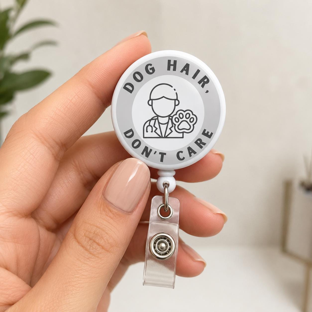 Vet Badge Reel, Cute Veterinary Badge Holder, Animal Lover Retractable ID Badge, Vet Tech Gift, Dog Groomer, Nurse gifts, Custom badge reel