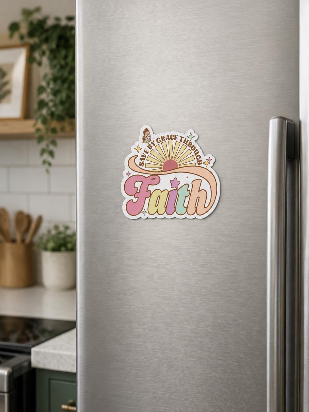 Catholic Gifts Christian Gifts Acrylic Fridge Magnet, Bible Verse Magnets, Faith Kitchen Decor, Personalized Home Decor, Gift for Mom Her