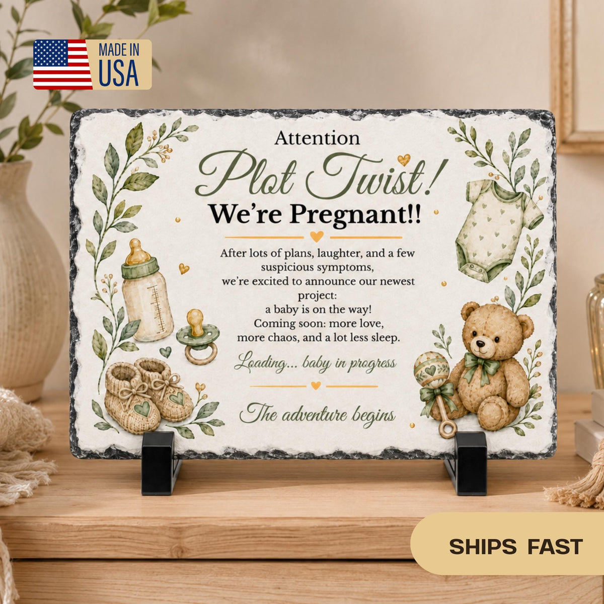 Pregnancy Announcement Stone Plaque for Husband, You’re Going To Be A Daddy Gift, New Dad Gift, Baby Reveal Keepsake for Dad
