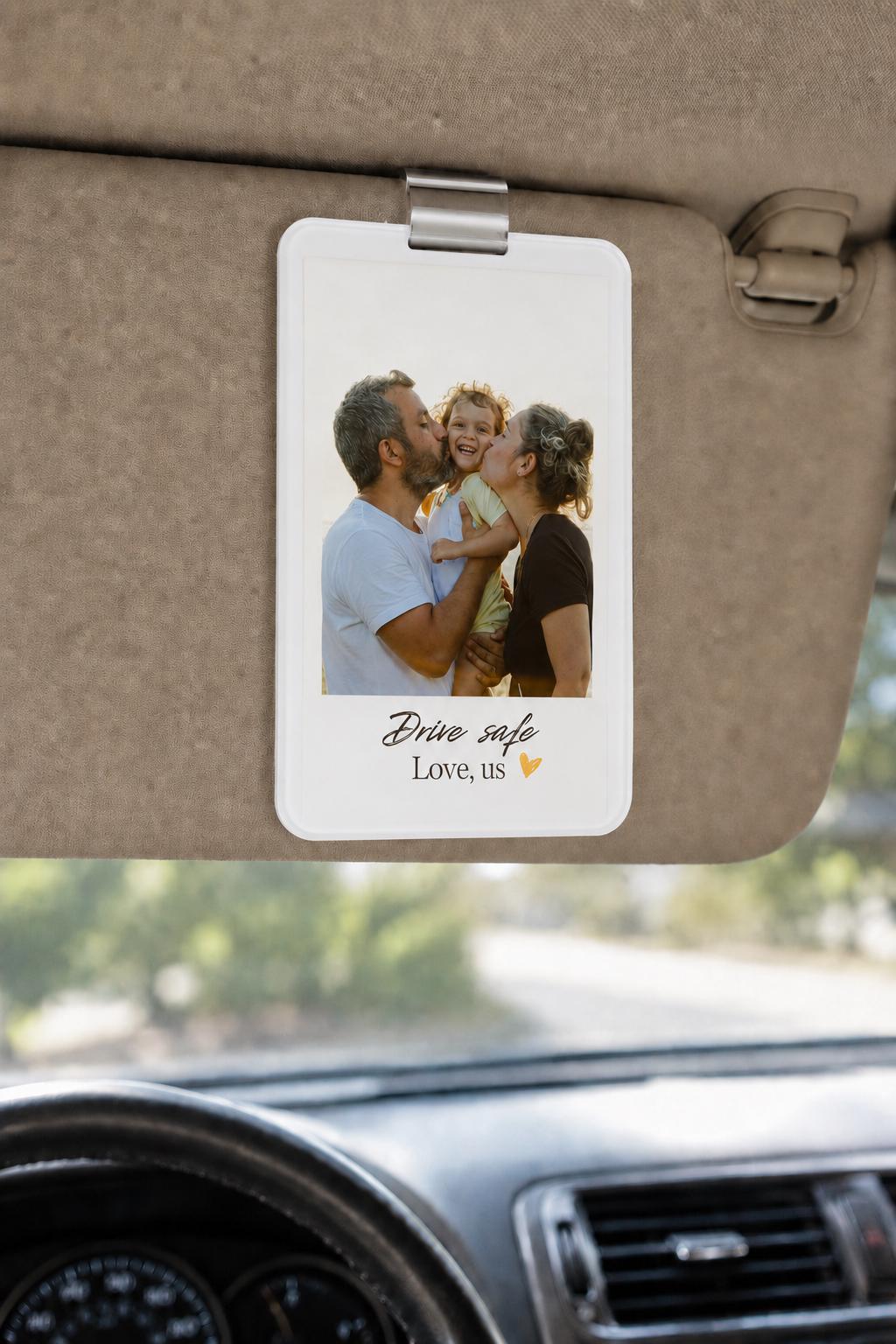 Drive Safe Car Accessories, Personalized Car Decor, Custom Photo Car Visor Clip, Acrylic Driver Gift, Car Charm, Husband Gift, Gifts for him