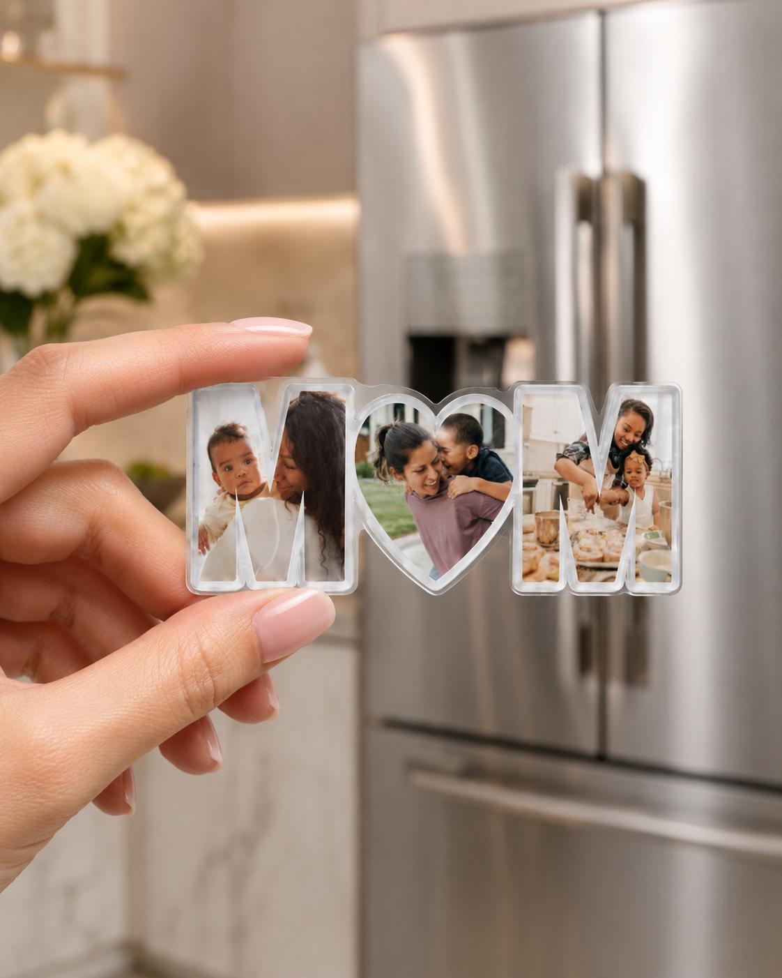 Custom Mom Photo Magnet, Personalized Acrylic Fridge Magnet, Mother’s Day Gift for Mom, Gift for Her, Custom Magnets