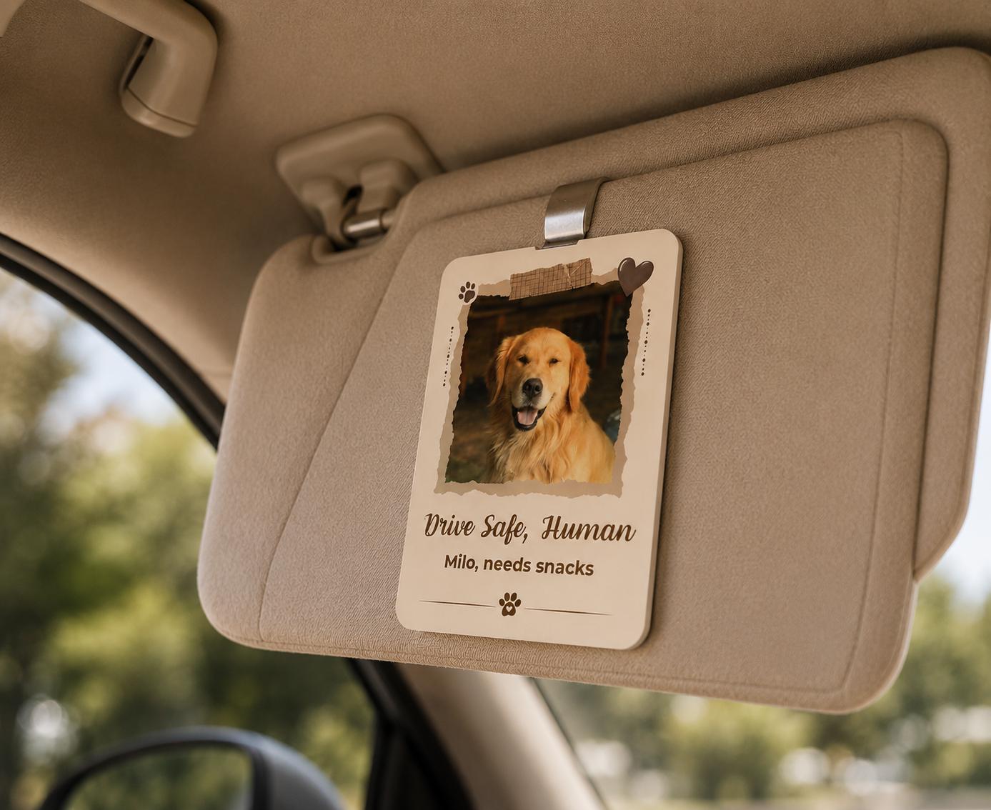 Dog Car Visor Clip, Custom Pet Lover Gift, Personalized Gift, Drive Safe Daddy, Drive Safe Visor Clip,Husband Gift, Anniversary Gift for Her