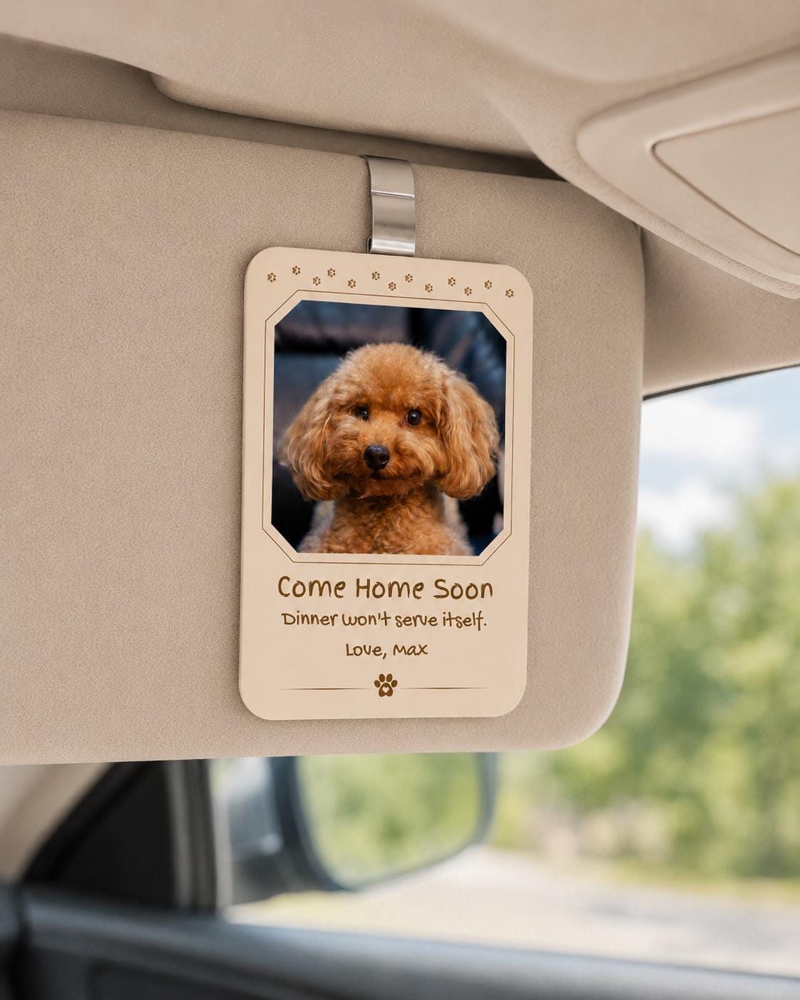 Custom Dog Photo Car Visor Clip, Dog Lover,Drive Safe Gift,Gift for Him,Gift for her,Dog Gifts, Acrylic Car Accessories, Custom Pet Portrait