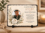 Personalized Memorial Stone Plaque, Custom Sympathy Gift, In Loving Memory Photo Plaque, Sentimental Gift for Mom Dad Grandma