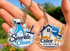 Custom Business Logo Acrylic Keychains, Personalized Company Keychains, Branded Promotional Keychains, Bulk Logo Keyrings Gift for her, him