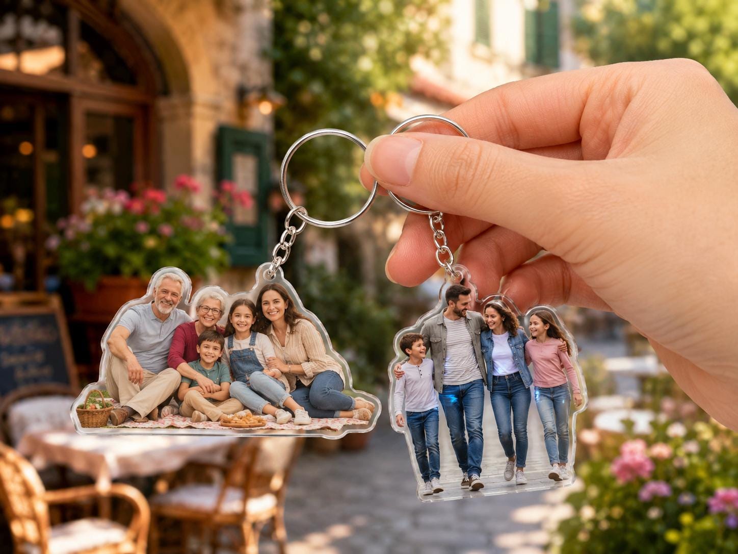Custom Family Photo Acrylic Keychain, Picture Keychain Gift, Custom Acrylic Photo Charm, Gift for her, him, Party Favors, Car accessories