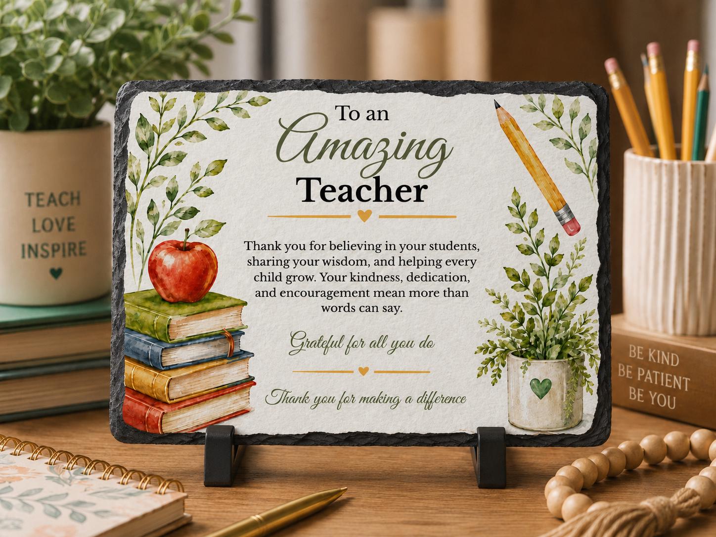 Personalized Thank You Stone Plaque, Appreciation Gift for Teacher, Friend or Family, Christian Keepsake, Friendship Gift