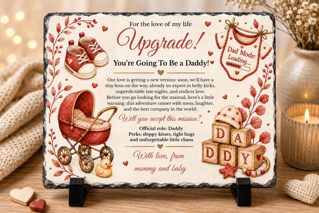 Pregnancy Announcement Stone Plaque for Husband, You’re Going To Be A Daddy Gift, New Dad Gift, Baby Reveal Keepsake for Dad