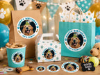 Custom Dog Birthday Sticker, Personalized Pet Party Sticker, Happy Birthday Dog Label, Let’s Pawty Sticker, Dog Party Favor, Dog Mom,
