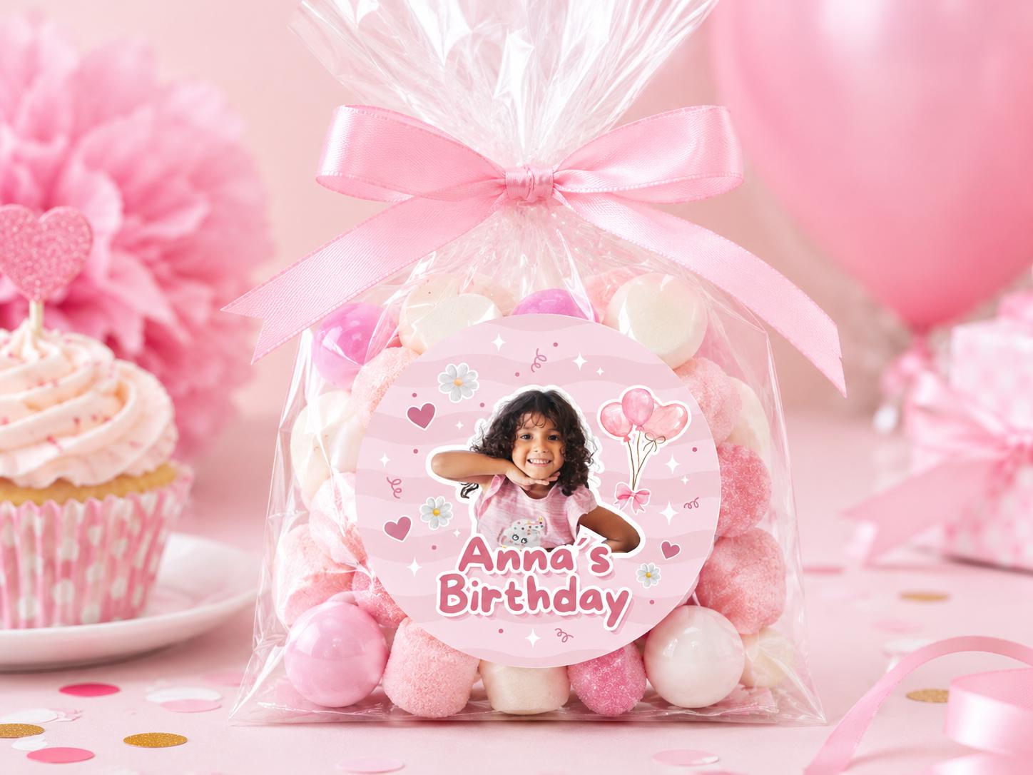 Personalized Kids Birthday Stickers, Custom Photo Birthday Stickers, Waterproof Stickers, Personalized Party Favors, Personalized Stickers