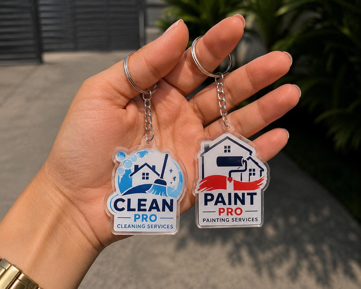 Custom Business Logo Acrylic Keychains, Personalized Company Keychains, Branded Promotional Keychains, Bulk Logo Keyrings Gift for her, him