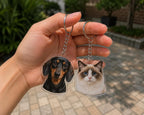 Custom Pet Photo Acrylic Keychain, Personalized Dog Cat Keychain, Pet Portrait Keyring, Gift for her, him, Party Favors, Custom Keychain