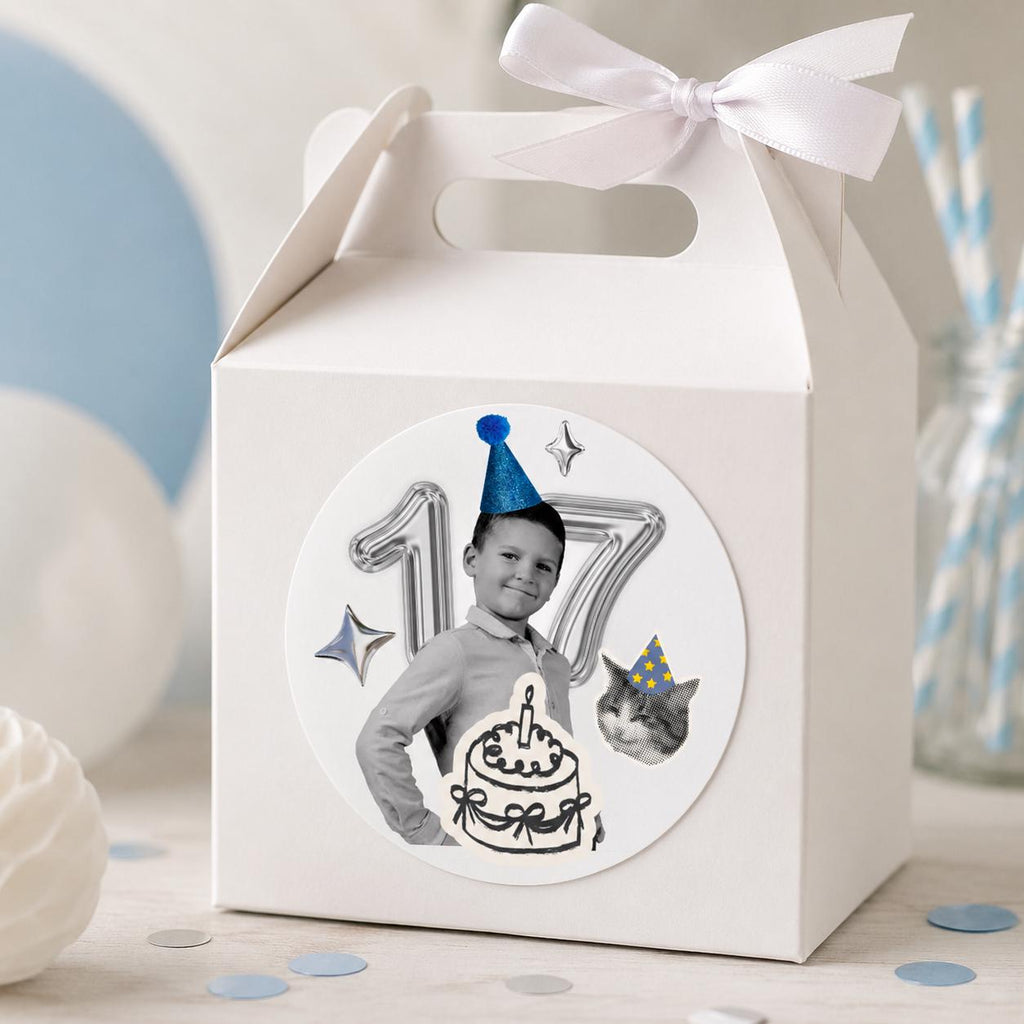 Custom Photo Birthday Stickers, Personalized Face Stickers, Kids Birthday Party Favor, Custom Birthday Labels, Waterproof Stickers