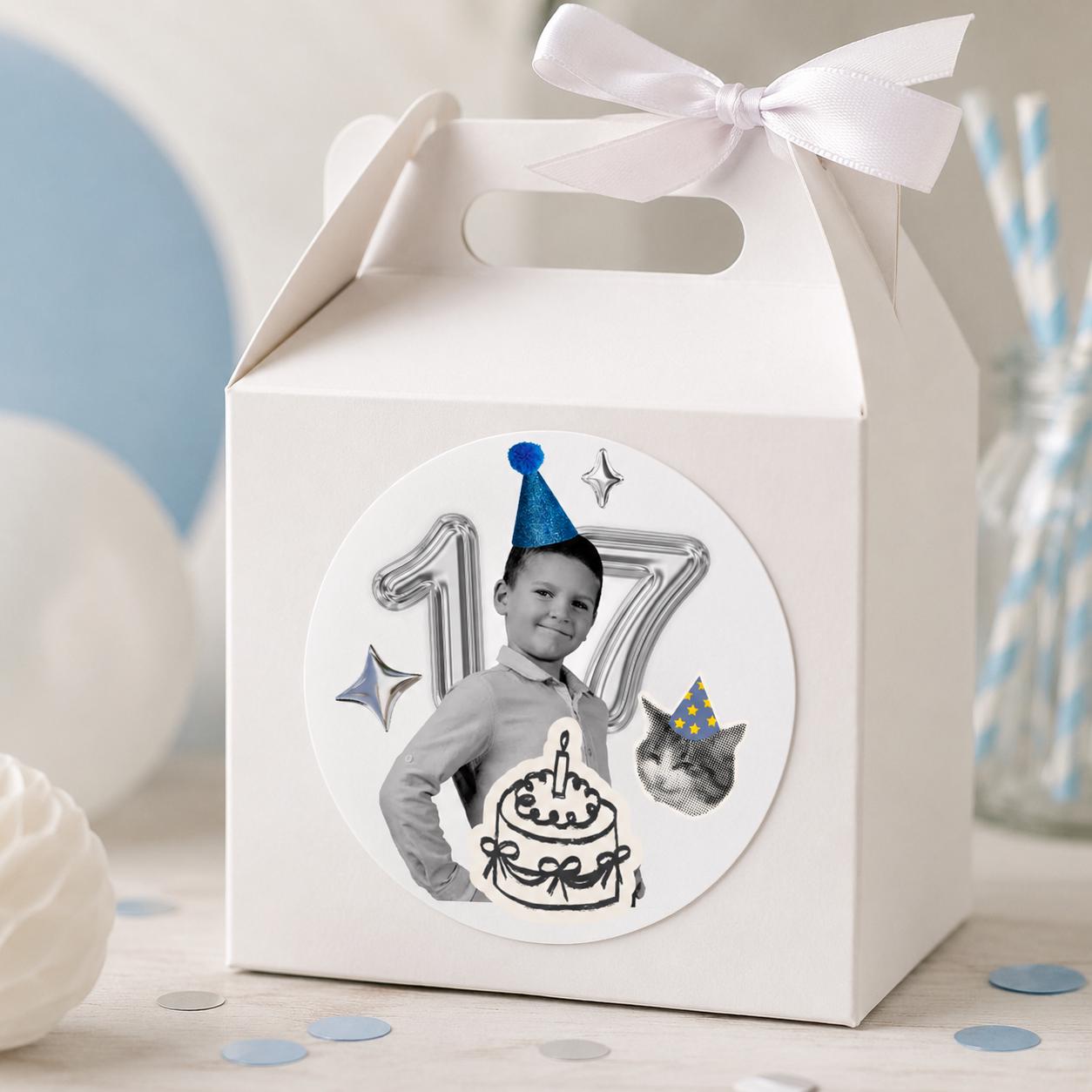 Custom Photo Birthday Stickers, Personalized Face Stickers, Kids Birthday Party Favor, Custom Birthday Labels, Waterproof Stickers