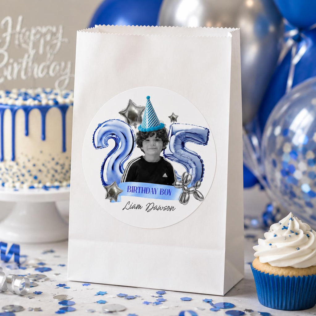 Kids Birthday Stickers, Custom Photo Birthday Stickers, Waterproof Stickers, Personalized Party Favors, Personalized Stickers
