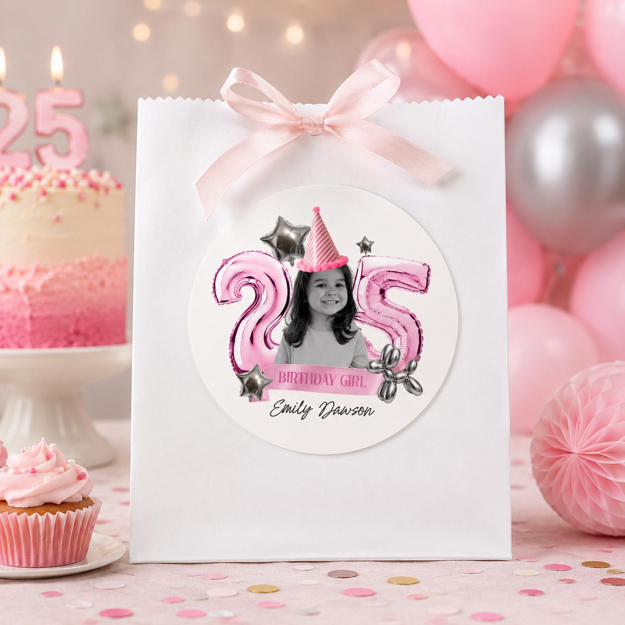 Kids Birthday Stickers, Custom Photo Birthday Stickers, Waterproof Stickers, Personalized Party Favors, Personalized Stickers