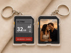 Personalized Photo Memory Card Keychain, Custom Couple Keychain, Photographer Gift , Anniversary Gift, Gift for Her, Gift for Him
