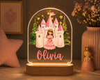 Personalized Princess Night Light, Custom Castle Nursery Lamp, Baby Girl Name LED Light, Pink Bedroom Decor, Princess Gift