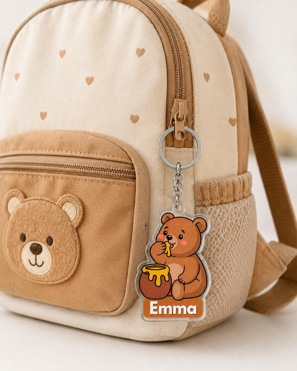 Personalized Kids Backpack Name Tag, Personalized Animal Backpack Keychain, Custom Name Clear Acrylic Bag Tag, Back to School Bag Charm